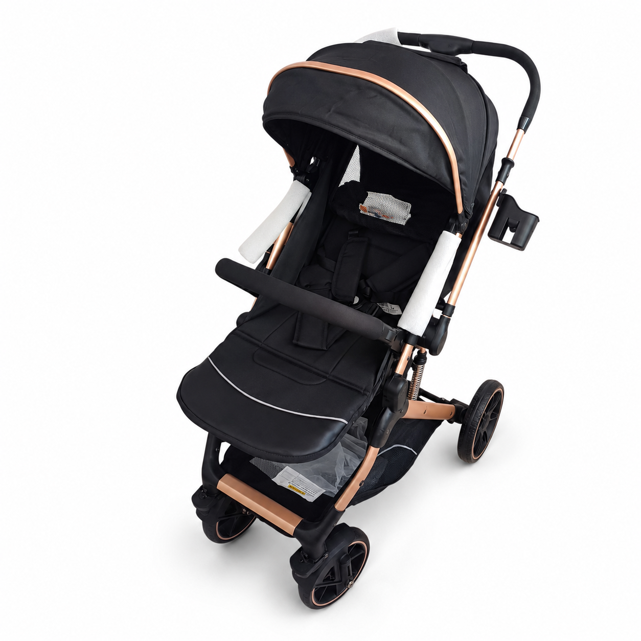 Coche para bebé negro y cobre BX005