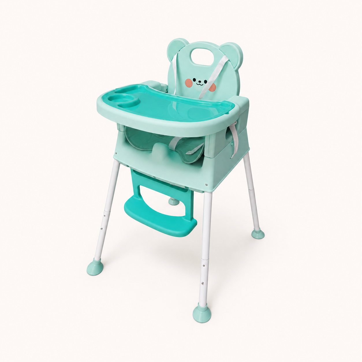 Silla de comer turquesa